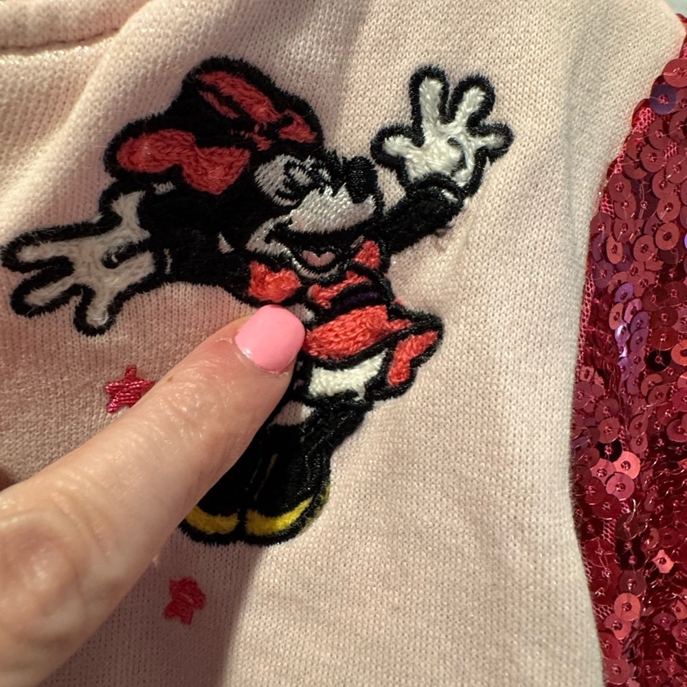 Disney Minnie Mouse Pink and Red Sequin Jacket - Picture 6 of 7